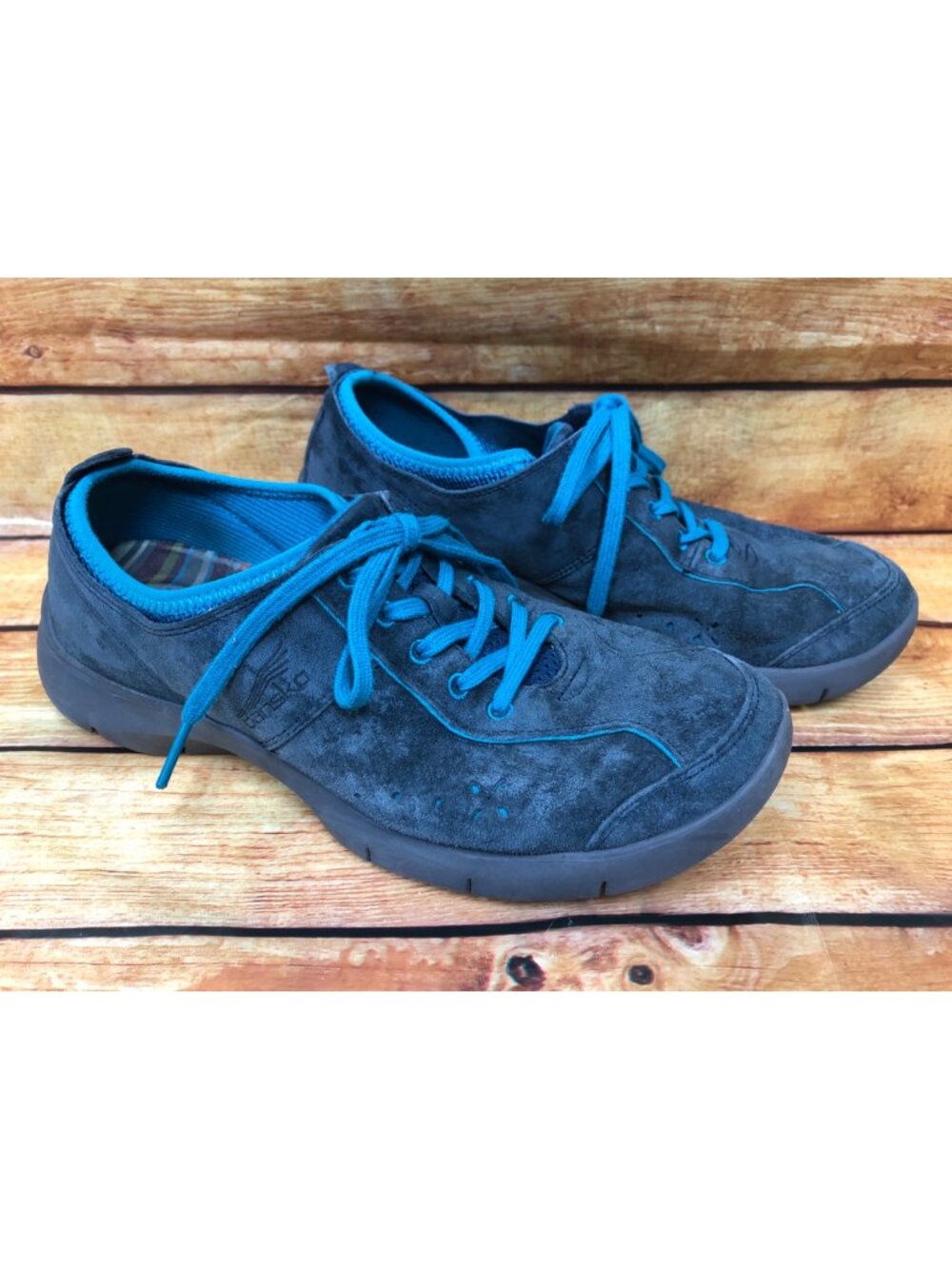 Dansko Elise Womens 40 / 9.5-10 Slip Resistant Blue Suede Lace-up Shoes